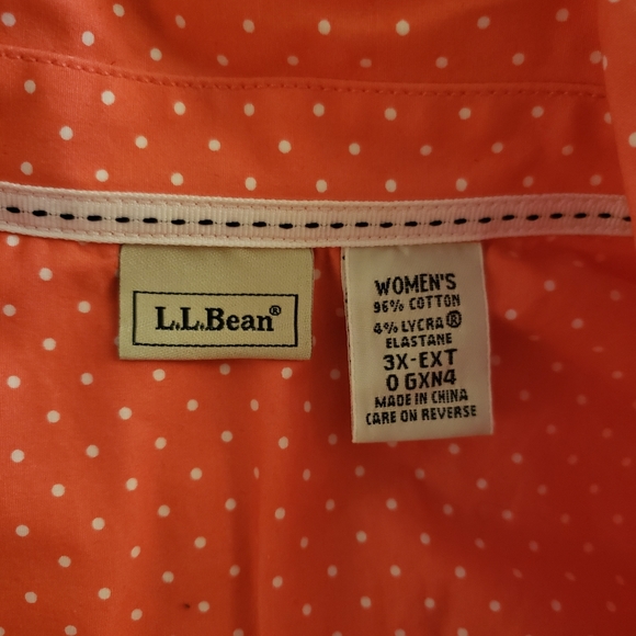 L.L.Bean Polka Dot Button Down Womens Shirt - Picture 4 of 5